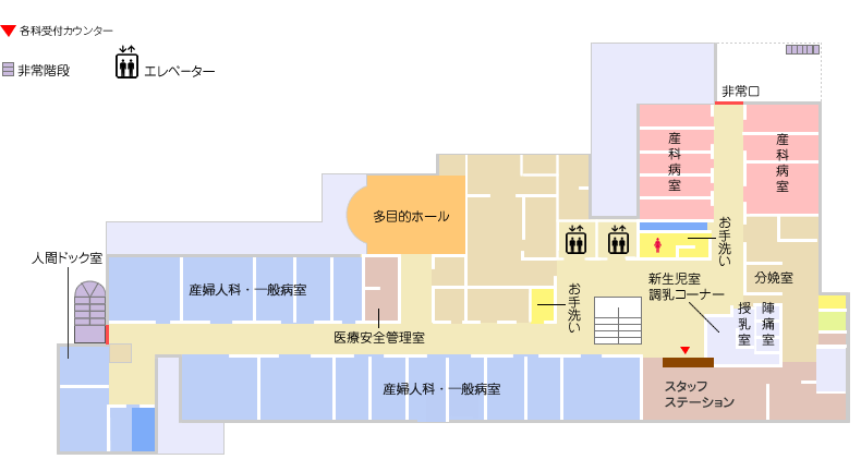 2F　産科・一般病室フロア