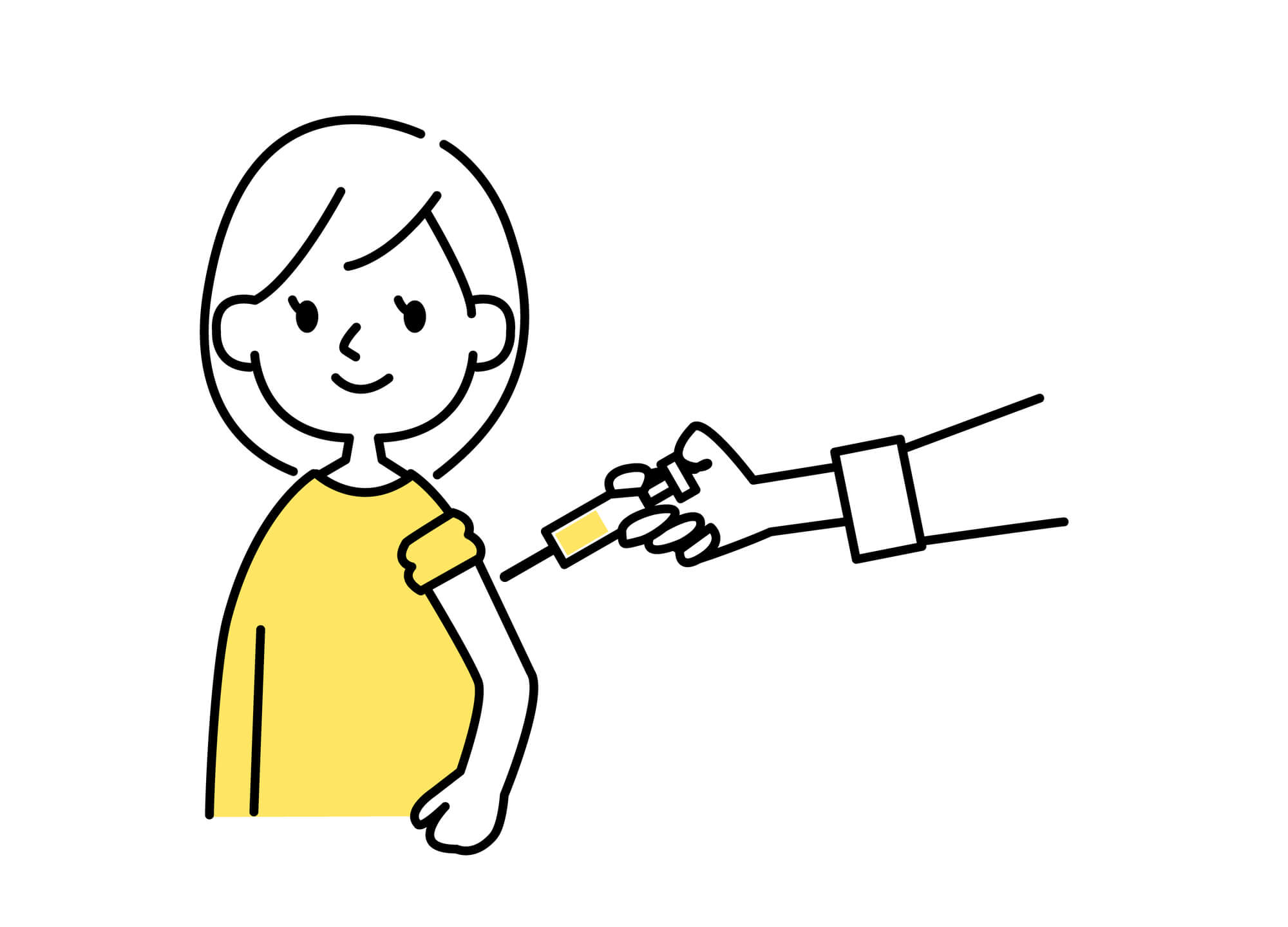 インフルエンザワクチン接種イラスト